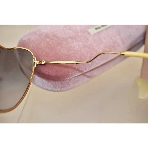 NIB MIU MIU SMU55R CAT EYES SCENIQUE GOLD YELLOW METAL LOGO  display picture 1